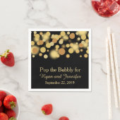 Black Gold Bokeh Personalisiert Hochzeit Napkins Serviette (Beispiel)