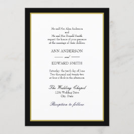 Black Gold Border Beide Eltern Hochzeitsfeiern Ein Einladung