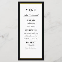 Black Gold Border Wedding Menu Karte