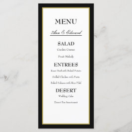 Black Gold Border Wedding Menu Karte