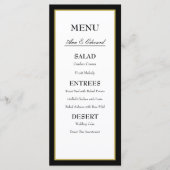 Black Gold Border Wedding Menu Karte (Vorderseite)