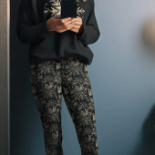 Black Gold Botanic Christmas Pajama Pants Leggings