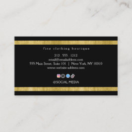 Black Gold Boutique Business Card Minimal Elegant Visitenkarte