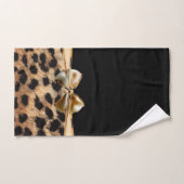 Black & Gold Bow Leopard Cheetah Animal Print Badhandtuch Set (Handtuch)