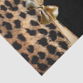 Black & Gold Bow Leopard Cheetah Animal Print Seidenpapier (Ausschnitt)