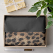 Black & Gold Bow Leopard Cheetah Animal Print Seidenpapier (Geschenk)