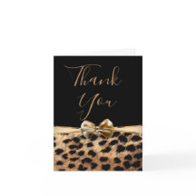 Black Gold Bow Leopard Cheetah Print Vielen Dank