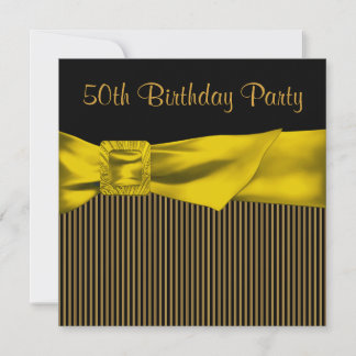 Black Gold Bow Womans 50. Geburtstagsparty Einladung