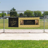 Black Gold Bows 2 Foto Glückwunschs Grad Party Ban Banner (Insitu)