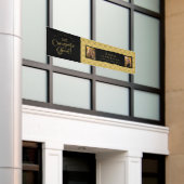 Black Gold Bows 2 Foto Glückwunschs Grad Party Ban Banner (Äußeres Gebäude)