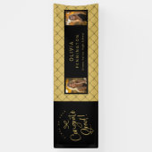 Black Gold Bows 2 Foto Glückwunschs Grad Party Ban Banner (Vertikal)