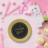 Black Gold Bows Glückwunschs Grad Graduierungspart Pappteller (Party)