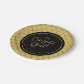 Black Gold Bows Glückwunschs Grad Graduierungspart Pappteller (Schrägansicht)