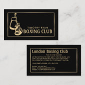Black & Gold Boxhandschuhe, Boxer, Boxtrainer Visitenkarte (Vorne/Hinten)