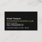 Black & Gold Boxhandschuhe, Boxer, Boxtrainer Visitenkarte (Rückseite)