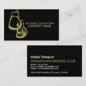 Black & Gold Boxhandschuhe, Boxer, Boxtrainer Visitenkarte (Vorne/Hinten)