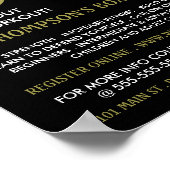 Black & Gold Boxhandschuhe, Boxklassenwerbung Poster (Ecke)