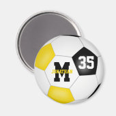 black gold boys girls soccer team colors magnet (Vorderseite/Rückseite)