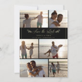 Black Gold Branches Chic Collage 6 Fotos Hochzeit (Vorderseite)