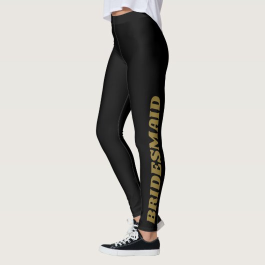 Black Gold Bridesmaid Fett Custom Wedding Party Leggings (Links)