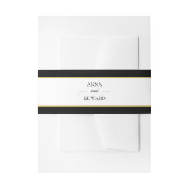 Black Gold Bridge und Groom Wedding Bands Einladungsbanderole