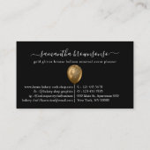 Black Gold Bronze Ballon Minimal-Planer Visitenkarte (Rückseite)