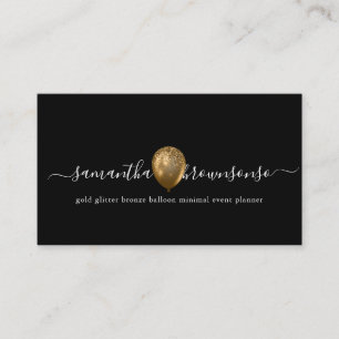 Black Gold Bronze-Ballon minimaler Planer Visitenkarte