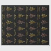 Black Gold Brown Elegante Chic Weihnachtsbaum Ster Geschenkpapier (Flach)