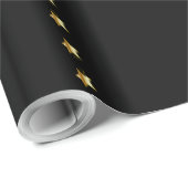 Black Gold Brown Elegantes Chic Stars Muster Geschenkpapier (Rolleneckpunkt)