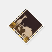 Black Gold Brown Zoanimals Safari Print Party Serviette (Ecke)