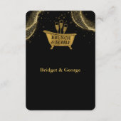 Black Gold Brunch & Bubbly Wedding Begleitkarte (Rückseite)