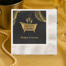 Black Gold Brunch & Bubbly Wedding Serviette