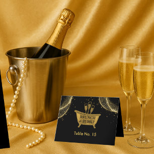 Black Gold Brunch & Bubbly Wedding Tischnummer