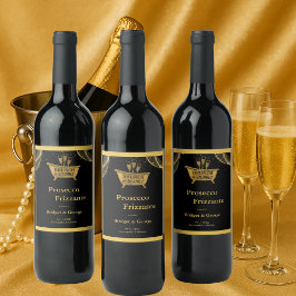 Black Gold Brunch & Bubbly Wedding Weinetikett