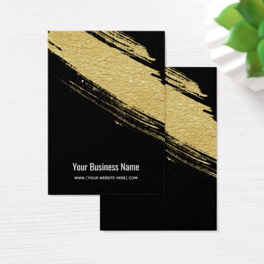 Black Gold Brush Earring Display Cards (Schreibtisch)