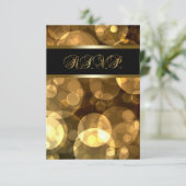Black Gold Bubbles UAWG RSVP Karte (Stehend Vorderseite)
