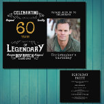 Black Gold Budget 60. Geburtstag Einladung Flyer<br><div class="desc">Feiern Sie das goldene Zeitalter des Lebens Ihres Lieben mit diesem preiswerten 60. Geburtstag Einladung Flyer! Mit einem Vintagen Design ist diese Einladung der perfekte Weg, um an die 60. Wende zu erinnern. Passen Sie mit einem besonderen Foto Ihrer Lieben und Ihrer eigenen besonderen Botschaft auf, und lass Ihren Gästen,...</div>