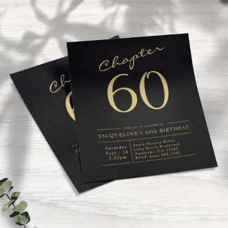 Black Gold Budget 60. Geburtstag Einladung Flyer