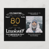 Black Gold Budget 80. Geburtstag Einladung Flyer (Vorne)