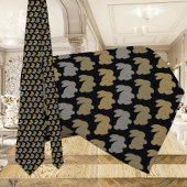 Black & Gold Bunny Rabbit Krawatte