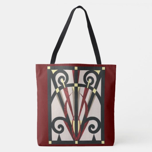 Black Gold Burgundy PARIS Eiffelturm Collage Tasche (Vorderseite)