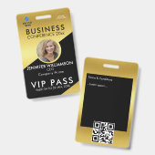 Black Gold Business Conference Foto ID Ausweis (Vorder- & Rückseite)