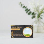 Black Gold Business Consultant ID Card Visitenkarte (Stehend Vorderseite)