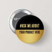 Black & Gold Business Launch Event Button (Vorne & Hinten)