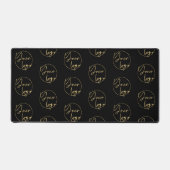 Black & Gold Business Logo Luxus Glam Moderne Schreibtischunterlage (Vorderseite)
