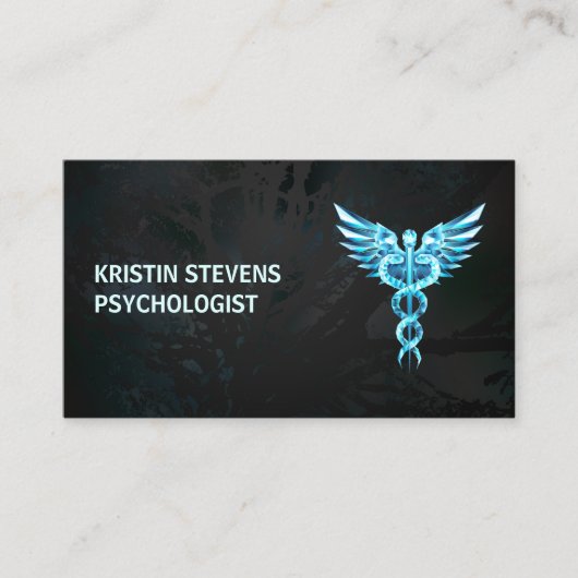 Black Gold Caduceus Symbol Medical Visitenkarte (Vorderseite)