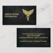 Black Gold Caduceus Symbol Medical Visitenkarte (Vorne/Hinten)