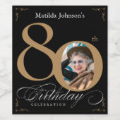 Black Gold Calligrafy Custom Foto Weinetikett (Einzelnes Label)