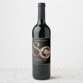 Black Gold Calligrafy Custom Foto Weinetikett (Vorderseite)