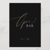 Black Gold Calligraphy 5 x 7 Wedding OPEN Bar Sign (Vorderseite)